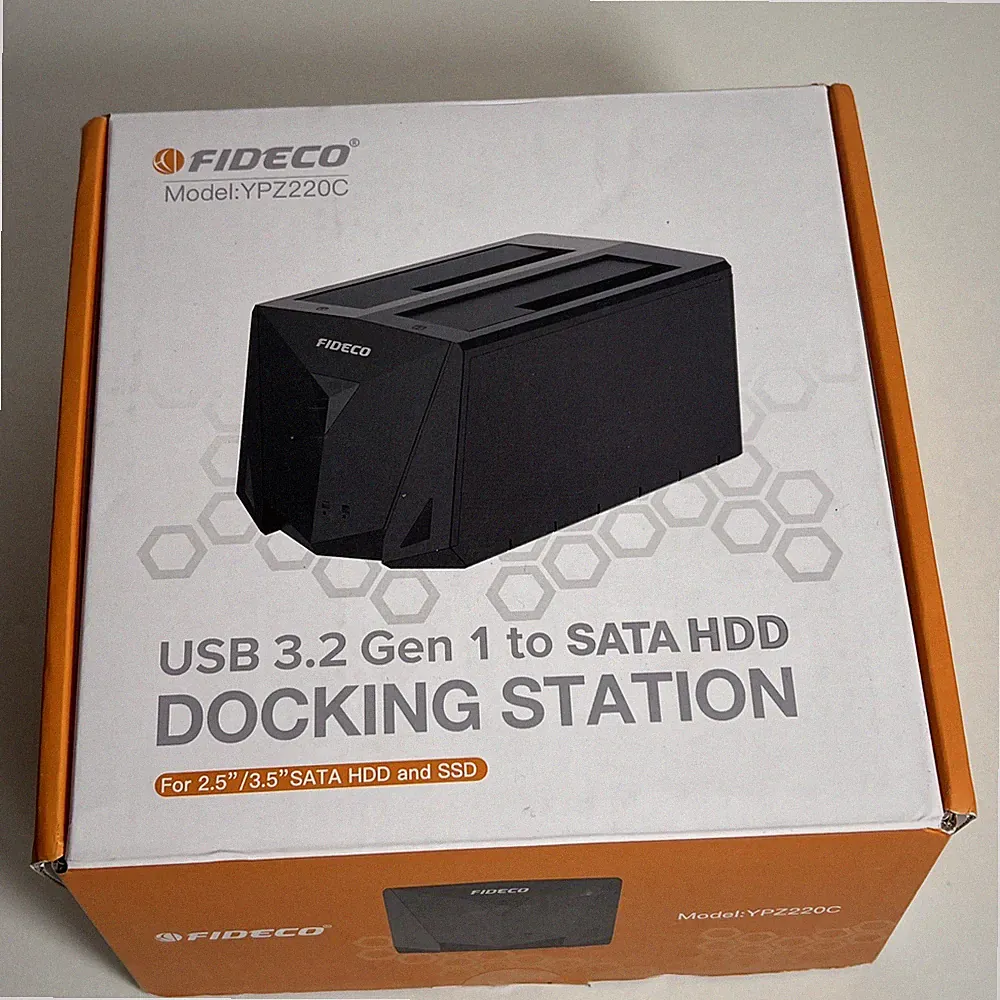 FIDECO USB 3.2 Gen 1 to Hard Drive Docking Station, Dual Bay Type-C