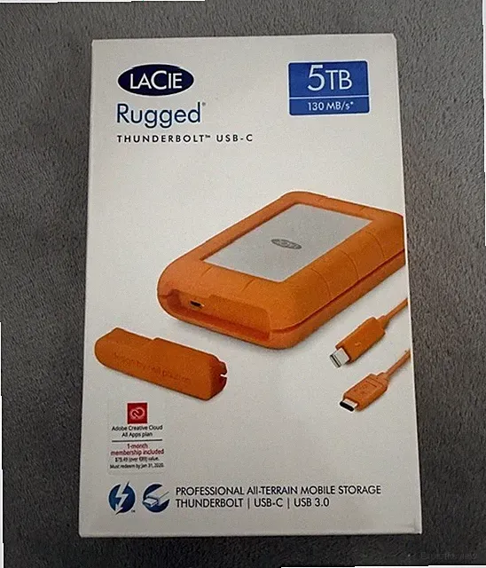 NEW LaCie Rugged USB-C 5TB Portable Hard Drive