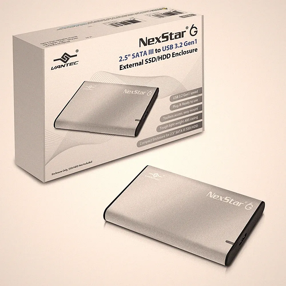 Vantec NexStar 6G 2.5” SATA III to USB 3.2 Gen1 External SSD/HDD Enclosure