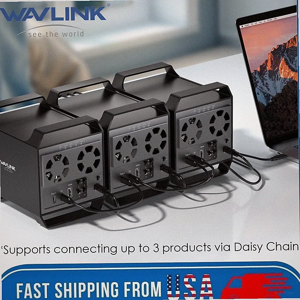 WAVLINK 4 Bay Raid SATA Hard Drive Enclosure USB 3.0 Docking Station Safety Lock